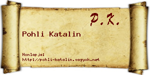 Pohli Katalin névjegykártya